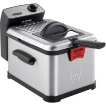 Princess - Superior Friteuse zone froide 3 l 3200 w avec réglage manuel de la température acier inoxydable, noir