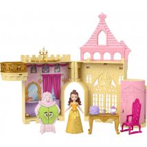 Mattel - Princesses Disney Coffret Le Château de Belle Histoires à Empiler, maison de poupée avec mini-poupée et 8 éléments de jeu, Jouet Enfant, Dès