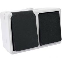 Prise 16A+T + interrupteur va et vient étanche