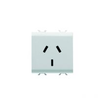 Prise 2M 2 p+t 10A std australien blanc Gewiss GW10306
