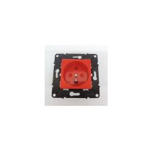 Prise 2P+T 16A à détrompage rouge bornes à vis espace Evolution sans plaque Arnould 64035