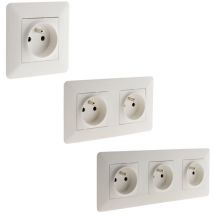Prise 2P+T 16A + double prise + triple prise - Simplea Zenitech