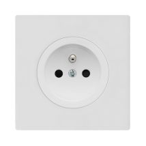 Prise 2P+T blanc glossy dom avec plaque simple blanc – Élégance et simplicité pour vos installations électriques Fontini