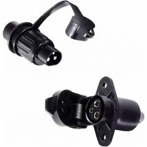 Prise 3 Broches Et Fiche 3 Broches, pour Remorque 12V Étanche Prise 3 Broches Male Femelle Connecteur, Prise 3 Broches,(1pcs)