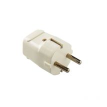 Duolec - Clavija enchufe t/t lateral. 10 unidades. Color blanco - talla