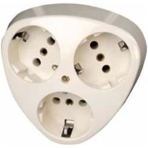 Prise antichoc KOPP – 2 pôles – 16 A – 250 V – Triangulaire – Blanc – Multiprise