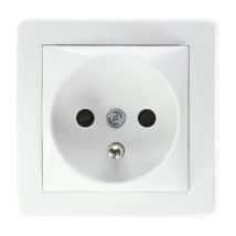 Prise de courant 2P+T 16 A, connexion automatique - Blanc - Alréa - Schneider
