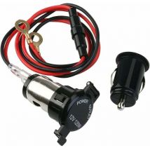 Prise d'alimentation allume-cigare femelle avec adaptateur chargeur usb pour voiture/moto Convient pour iPhone /iPod/MP3/GPS Noir 12 v 120 w -,