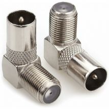 Prise d'antenne tv mâle coaxiale vers Prise f Adaptateur Angle Droit de 90 degrés, Câble coaxial pour antenne tv Connecteurs f Adaptateur Satellite