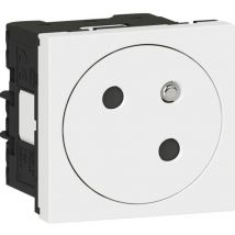 Legrand - Prise de courant 2P+T 16A 230V blanche 2 modules 45° sans plaque pour pose sur colonne ou goulotte Mosaic Link