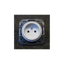Legrand - Prise de courant 2P+T 16A 250V faible profondeur support + enjoliveur gris alu sans plaque Easyréno Dooxie
