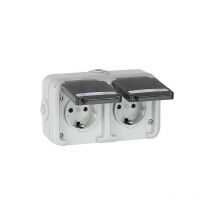 Peha By Honeywell - Prise de courant en saillie double peha IP44, schuko, marquage horizontal, d 6632 wab na