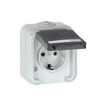 Peha By Honeywell - Prise de courant en saillie peha simple, IP44, schuko, marquage gris, d 6620 wab na