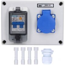 Jeffergarden - Prise de courant murale, boîte de prise électrique, norme allemande 200250V avec 230V 40A 1P + n rcd