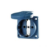Mennekes 11011 Schuko Prise Panneau Monté Sans Volet, 3 Plug-In Terminal, Protection Ip 54, 2p + E Ples, Courant 16 A, 230 V,