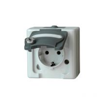 Kopp - socket, 1 double, ap fr, verrouillable electric blue