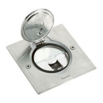 prise de sol - rj45 - carrée - inox brossé - legrand 089761
