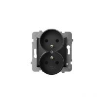 Prise double 2P+T 16A 250V IP20 bornes à vis Ospel Aria