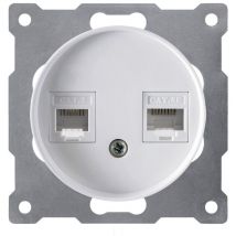 Prise double 2xRJ45, Cat.5e utp - blanc