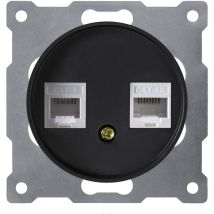 Prise double 2xRJ45, Cat.5e utp - noir