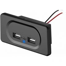 Prise Double Chargeur usb, 12V-24V 3.1A Panneau de Commande du Chargeur de Voiture Prise de Charge Etanche pour Voiture Camion Moto Marine