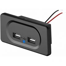 Prise Double Chargeur usb, 12V-24V 3.1A Panneau de Commande du Chargeur de Voiture Prise de Charge Etanche pour Voiture Camion Moto Marine