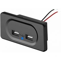 Prise Double Chargeur usb, 12V-24V 3.1A Panneau de Commande du Chargeur de Voiture Prise de Charge Etanche pour Voiture Camion Moto Marine