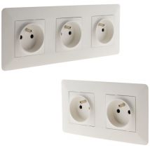 Prise double + simple 2P+T précâblée - installation rapide Zenitech