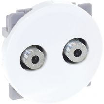 Eur Ohm - Toma tv doble multiservicio tipo f - macho - comete Blanco