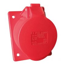 Socle pour coffret triphasé 3P+N+T 400V cei 309 - rouge 32A