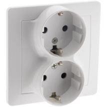 Orys - Double prise encastrée Schuko - Blanc Zenitech