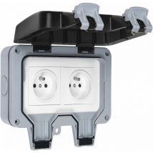 Prise Étanche Double Prise Electrique Extérieure IP66 Étanche Prise Murale 16A