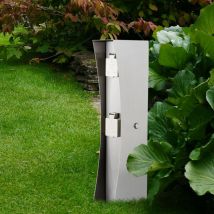 Etc-shop - Prise extérieure 2 voies distributeur de courant de jardin argent véranda colonne d'énergie ledino 11790000009015