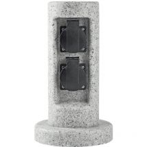Prise extérieure double de pilier d'énergie Pierre Design Garden Garden Distributeur de puissance de jardin