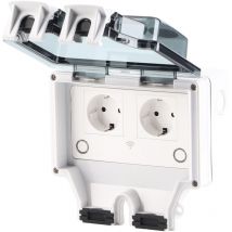 Prise Exterieure Etanche-Prise extérieure étanche Ip66 Avec interrupteur Témoin lumineux-16A 110-250V style européen - Prise de jardin Pour
