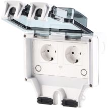 Tonchean - Prise Exterieure Etanche-Prise extérieure étanche Ip66 Avec interrupteur Témoin lumineux-16A 110-250V style européen - Prise de jardin