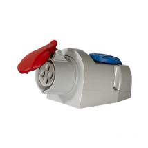 SEZ - Prise femelle industrielle en saillie cee 16A 400V 4P + 16A 230V 3P IP44 étanche avec clapet