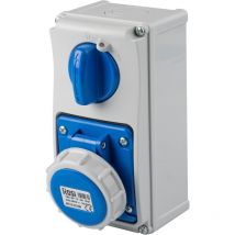 Prise industrielle verticale verrouillée 16A 6H 2P+T Rosi Blue 19.3216B6