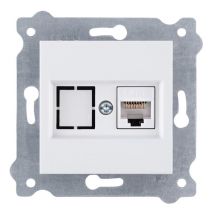 Prise informatique RJ45 Cat.6 Blanc Exen