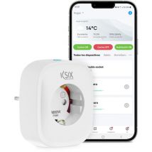 ksix smart plug, smart home, 1 prise de courant, connexion sans fil via wi-f