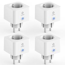 Prise Connectée, Type F 16a, Prise Connectée Alexa Wifi, Prise Mesure De Consommation Électrique, Prise Intelligente Compatible Avec Alexa, Google 
