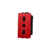 Prise italienne 2P+T 10/16A compatible Bticino Livinglight couleur rouge
