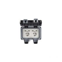 Prise murale extérieure double avec usb étanche résistante prise électrique avec boîte murale (double)
