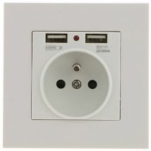 Prise Murale, Prise Electrique Murale avec Double usb 5V/2100mA, Prise Encastrable avec 2 Ports de usb Pratique et Manialble