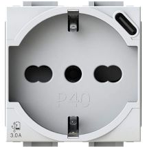 4box P40 Prise Schuko Usb 3.0 Avec Usb-c Compatible Avec Bticino Livinglight Blanc
