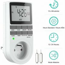 Trimec - Prise Programmable Digitale, Minuterie Numérique Hebdomadaire avec Ecran lcd, Minuterie Prise Electrique 12H/24H/7Jours, économie d'Energie