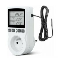 Prise programmable -Prise Thermostat, Prise Minuteur Digital, Prise Programmable Digitale avec Sonde, Minuterie Numérique Programmable, Prise