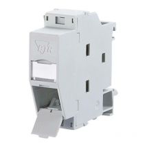 Prise réseau btrnetcom pour montage sur rail din cat 6 RAL7035 R43005
