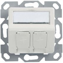 Telegärtner - Prise réseau encastré insert avec plaque centrale non équipé 2 ports 100021417 blanc-alpin R05563