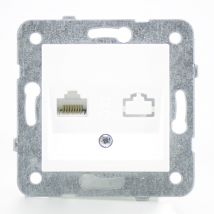 Vi-ko - Prise RJ45 blanc - (Méca+touche) gamme Karre Novella